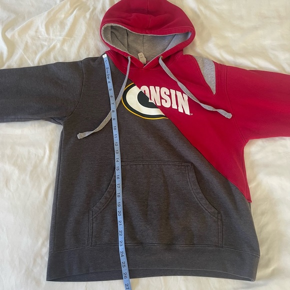 Reworked and upcycled Wisconsin Badgers X Green Bay Packers Mash Up Hoodies - Picture 5 of 10